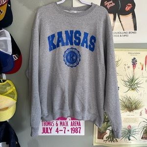 Champion University of Kansas Grey Crew Nexk
